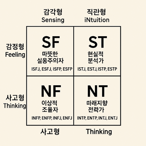 MBTI 성격유형 검사, 16가지 유형만 있는 게 아니다? 사분할 요소로 보는 진짜 나! 3 mbti사분할st,sf,nt,nf