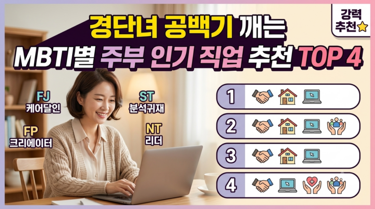 나이 제한 없는 주부 유망 자격증, 타고난 MBTI 성향별로 고르는 법 추천 TOP 4 1 mbti별주부인기직업