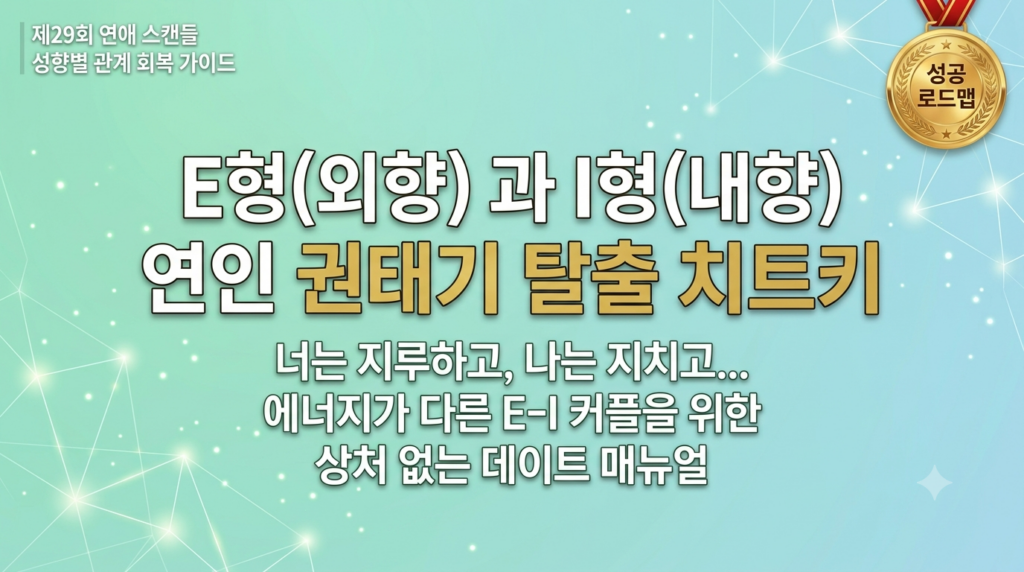 함께 있을 때 더 외롭다면? 에너지가 다른 E(외향형)-I(내향형)커플을 위한 상처 없는 데이트 및 대화 치트키 1 내향형외향형연인들의대화치트키