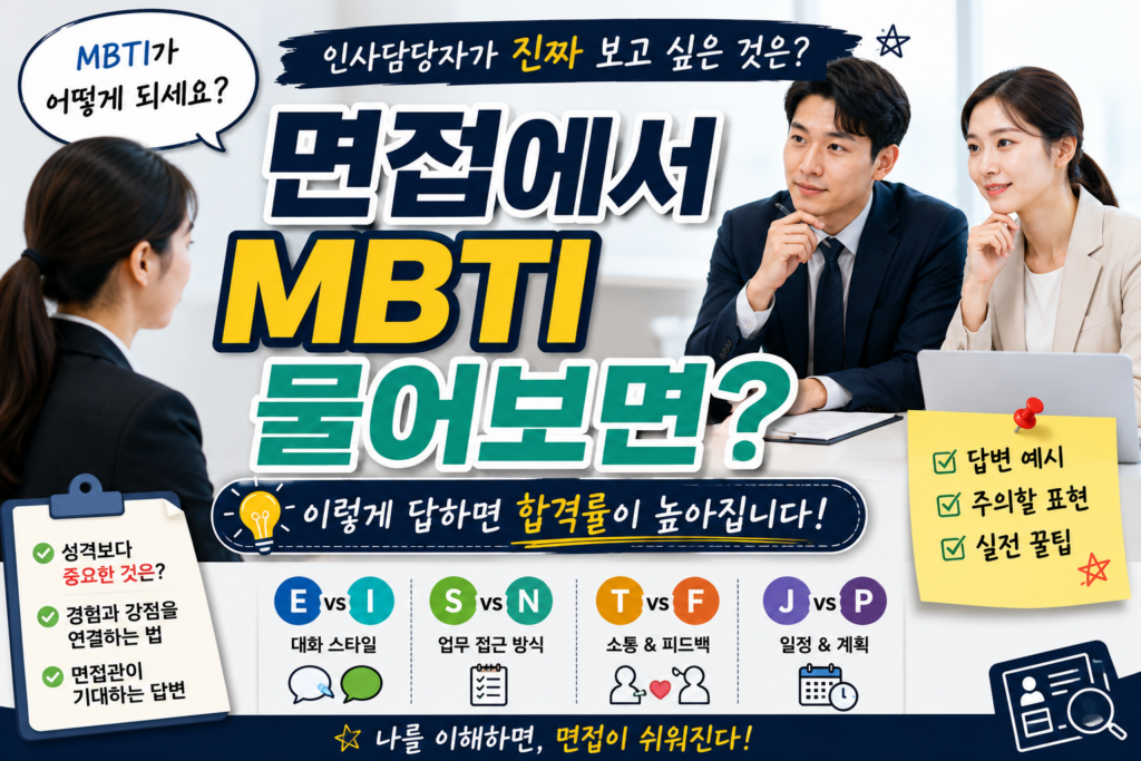면접에서mbti물어볼때 최적의답변방법