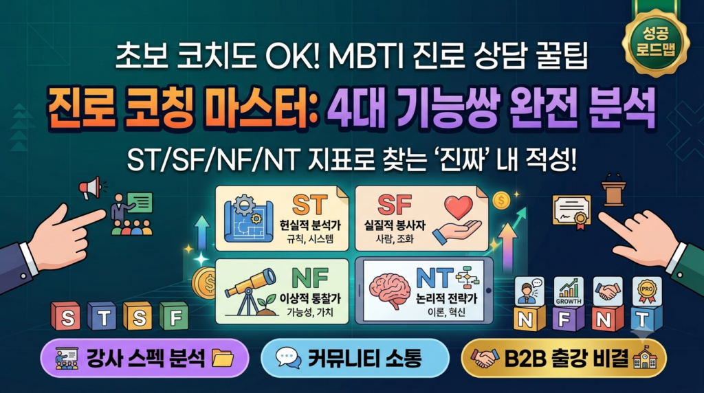 내 MBTI랑 직업이 안 맞는 것 같다면? '인식과 판단' 기능쌍으로 찾는 진짜 내 적성과 진로 코칭 가이드 1 mbti진로코칭