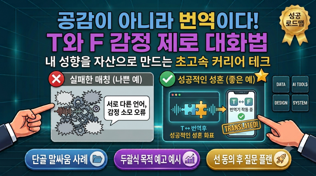 틀린 게 아니라 번역이 필요할 뿐! T와 F 연인의 단골 말싸움을 끝내는 감정 소모 제로 대화 공식 1