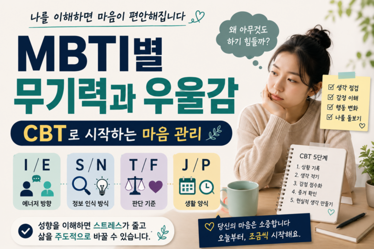 MBTI별 무기력과 우울감, 나는 왜 이렇게 힘들까? CBT로 시작하는 마음 관리법 2