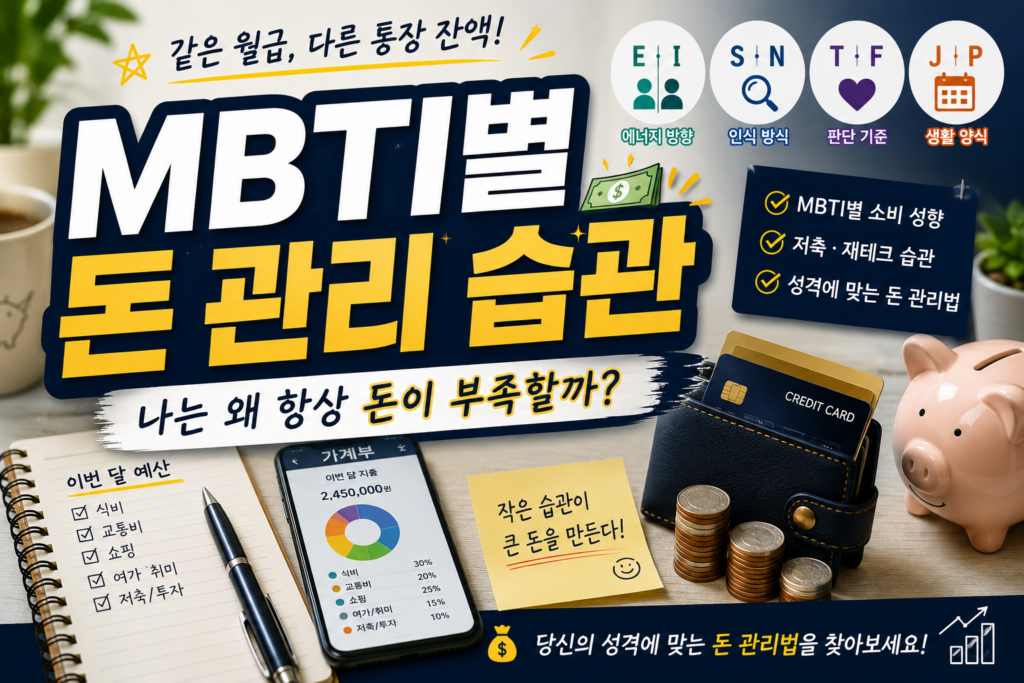 MBTI별 돈 관리 습관, 나는 왜 항상 돈이 부족할까? 1 mbti별 돈관리습관