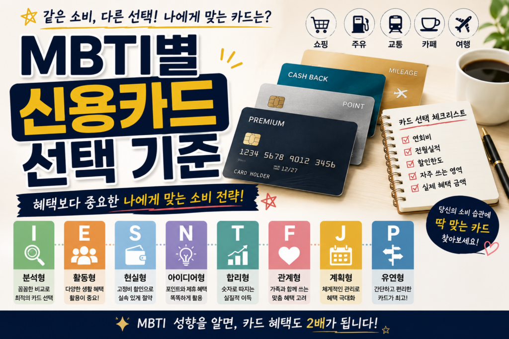 mbti별 신용카드 선택기준
