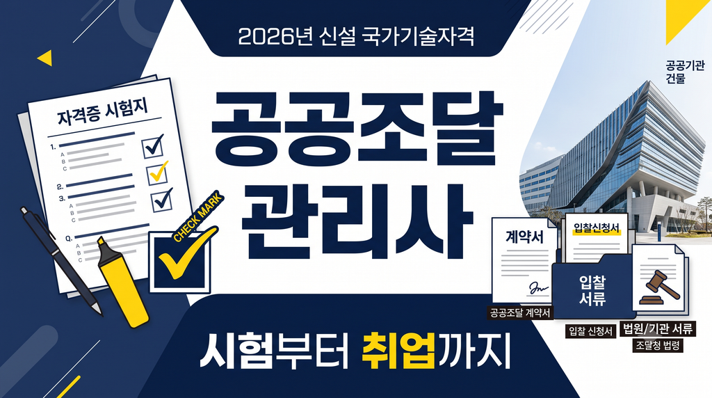 2026년 처음 생긴 공공조달관리사|시험일정·시험과목·취업까지 알아보기 1
